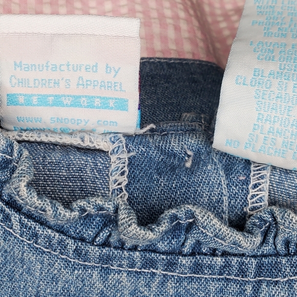 Baby Snoopy Denim Dress 3-6M | Peanuts Licensed | Cute Pink & Floral Embroidery - Picture 6 of 6